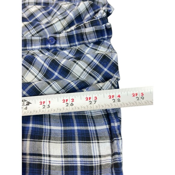 Fashion Bug 4X Blue Plaid Button Up Flannel Top Roll Tab Sleeve Western Country - Picture 6 of 12